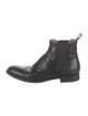 Gucci Web Accent Leather Chelsea Boots