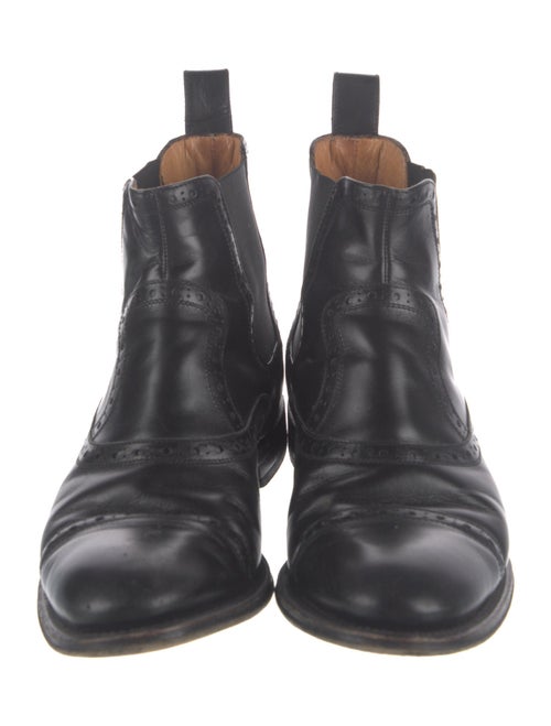 Gucci Web Accent Leather Chelsea Boots