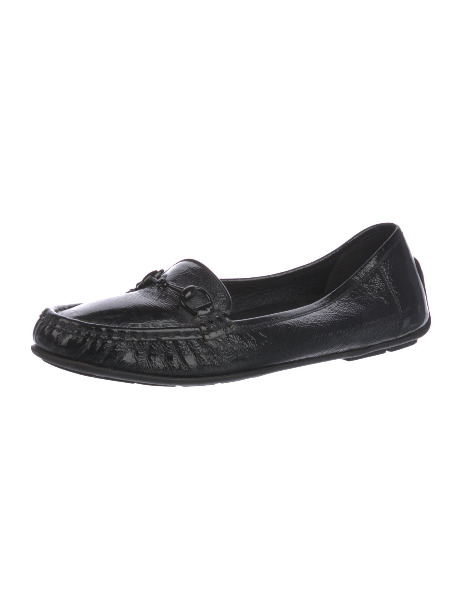 Gucci Horsebit Accent Patent Leather Loafers