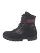 Gucci Web Accent Leather Hiking Boots