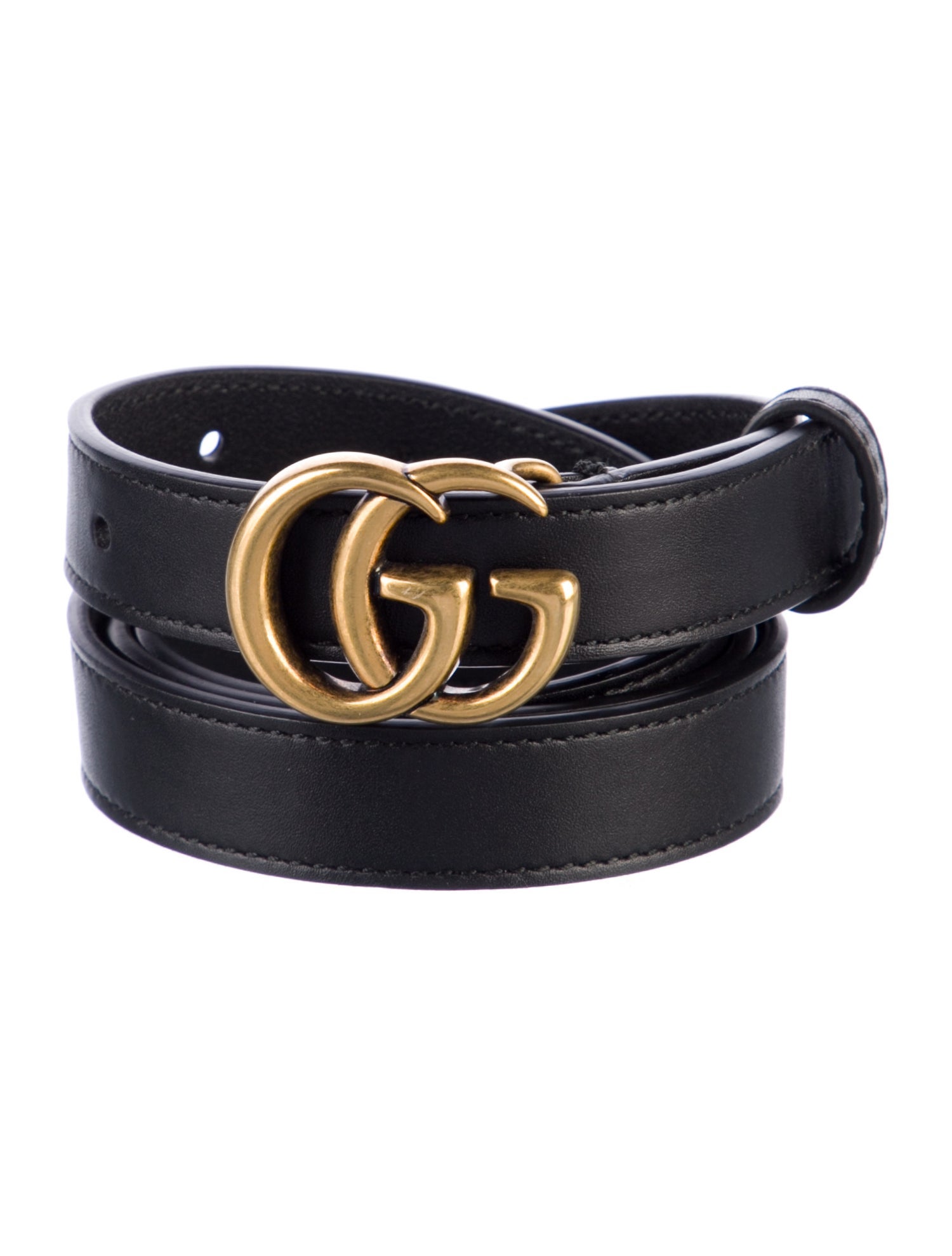 Gucci Double G Logo Skinny Belt