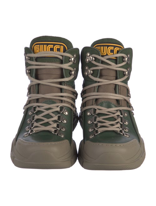 Gucci Leather Colorblock Pattern Hiking Boots