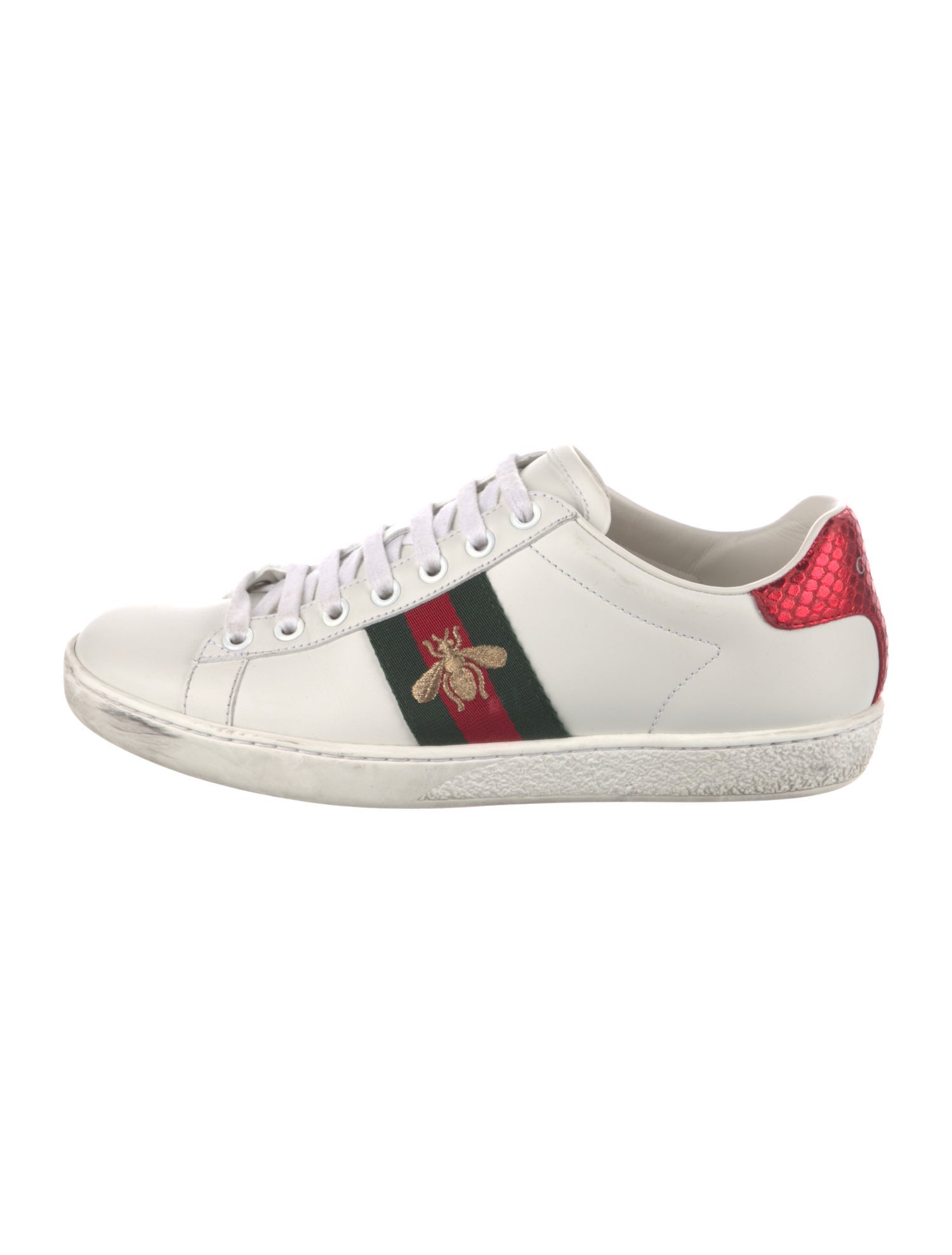 Gucci Web Accent Leather Sneakers