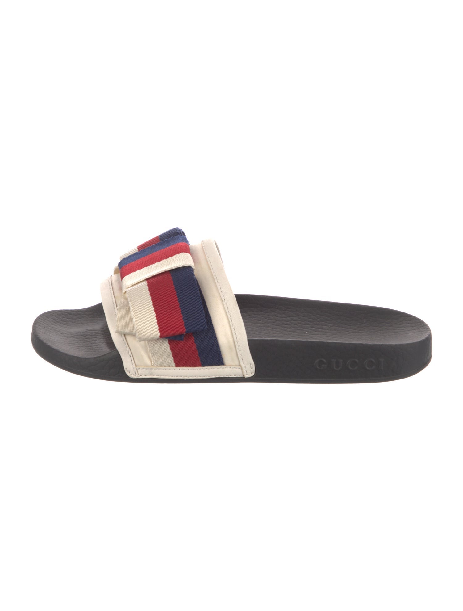 Gucci Sylvie Web Accent Rubber Flats