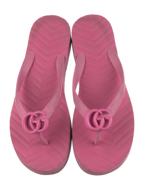 Gucci Chevron Thong Sandal Double G Logo Flip Flops