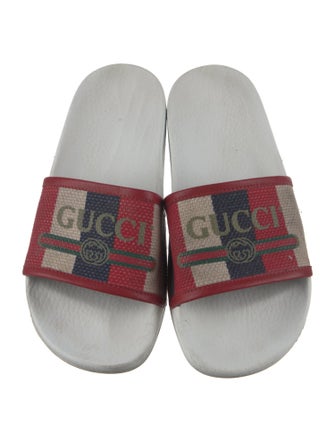 Gucci Web Accent Canvas Slides