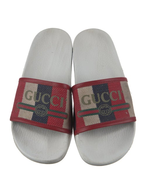 Gucci Web Accent Canvas Slides