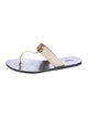 Gucci Double G Logo Leather Flip Flops