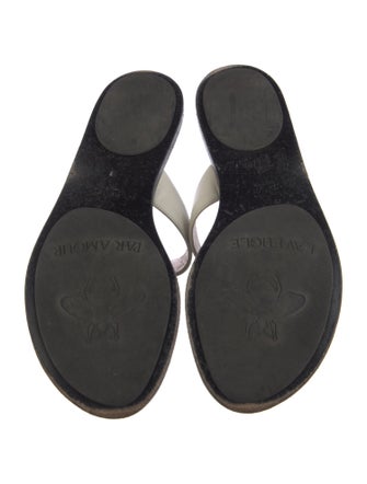 Gucci Double G Logo Leather Flip Flops