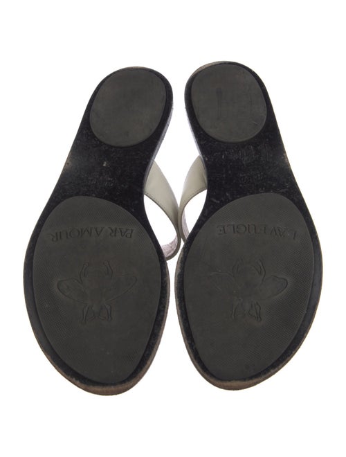 Gucci Double G Logo Leather Flip Flops