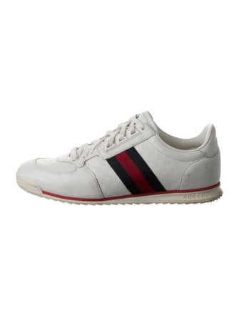 Gucci Web Accent Leather Sneakers