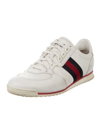 Gucci Web Accent Leather Sneakers