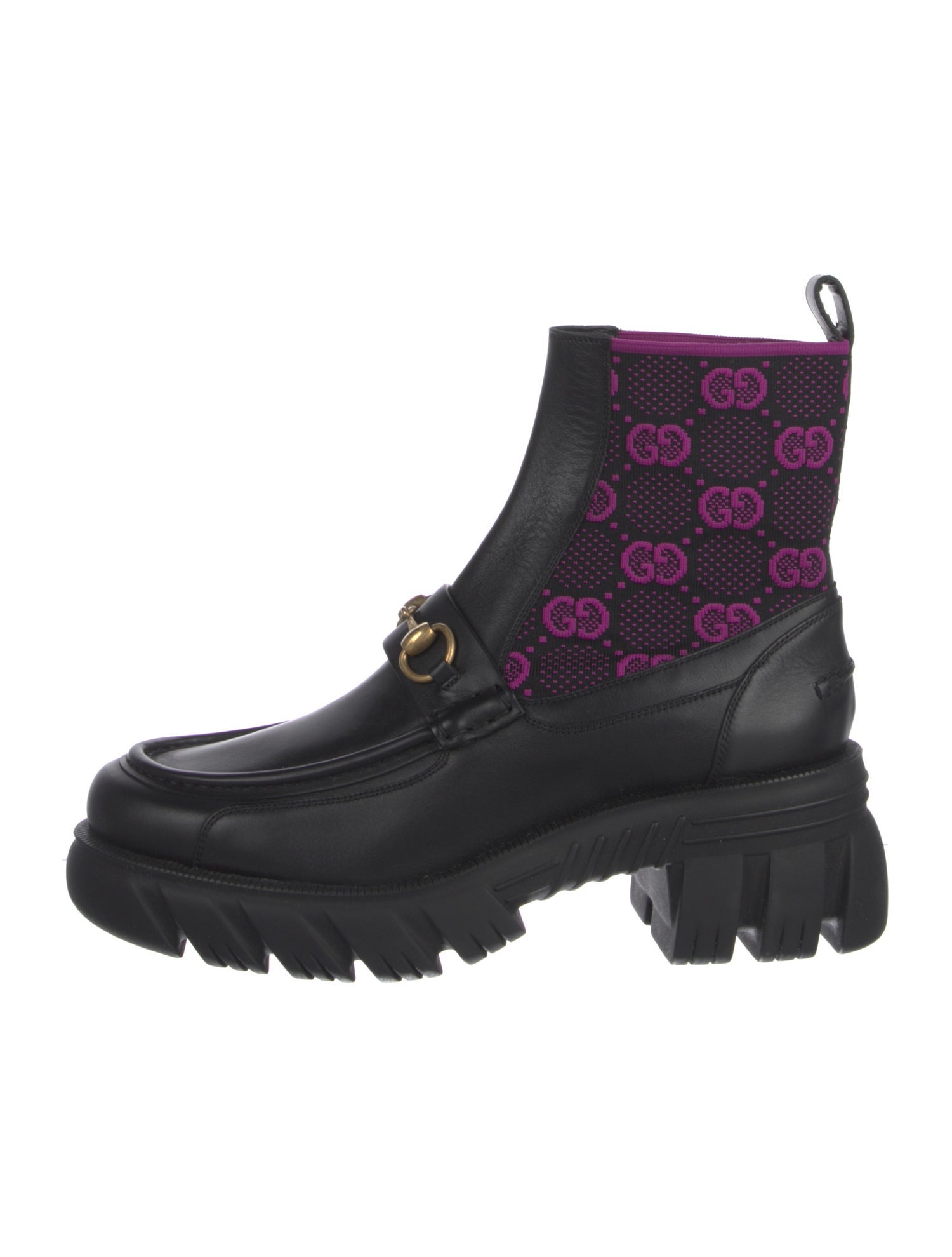 Gucci Horsebit Accent Leather Combat Boots