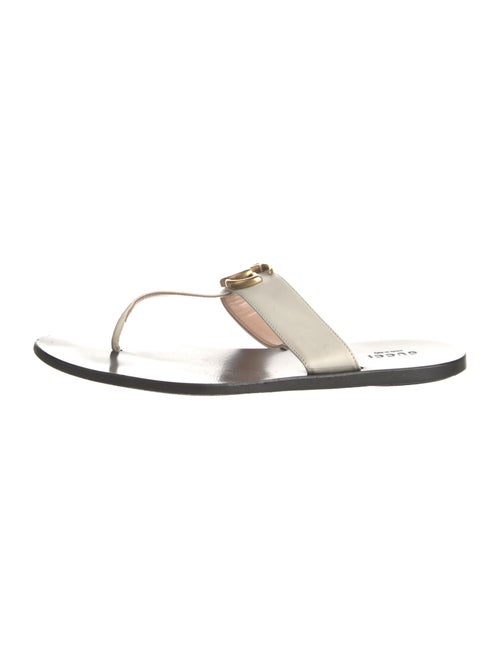 Gucci Running GG Logo Leather Flip Flops