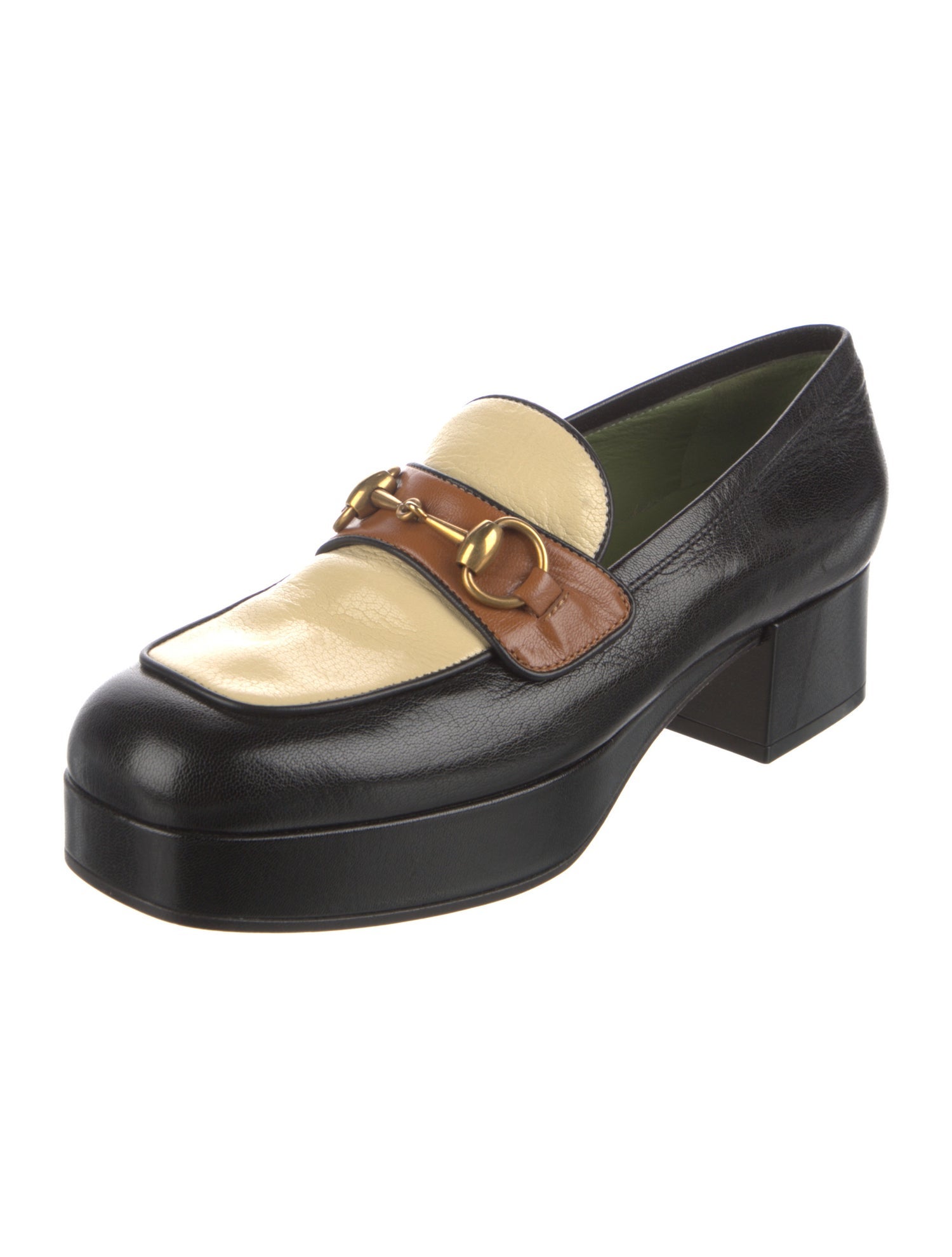 Gucci Horsebit Accent Leather Pumps
