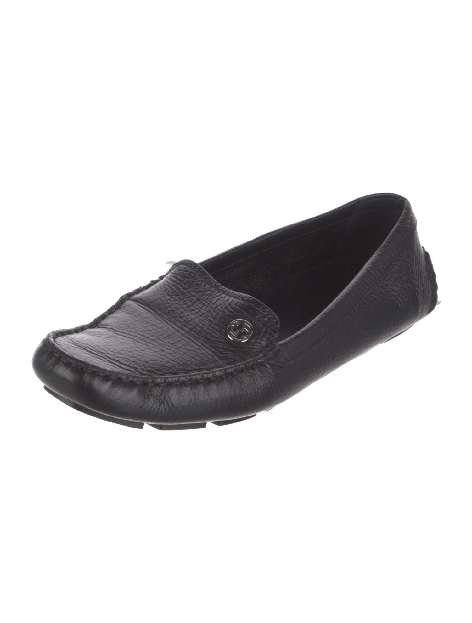 Gucci Interlocking G Logo Leather Loafers
