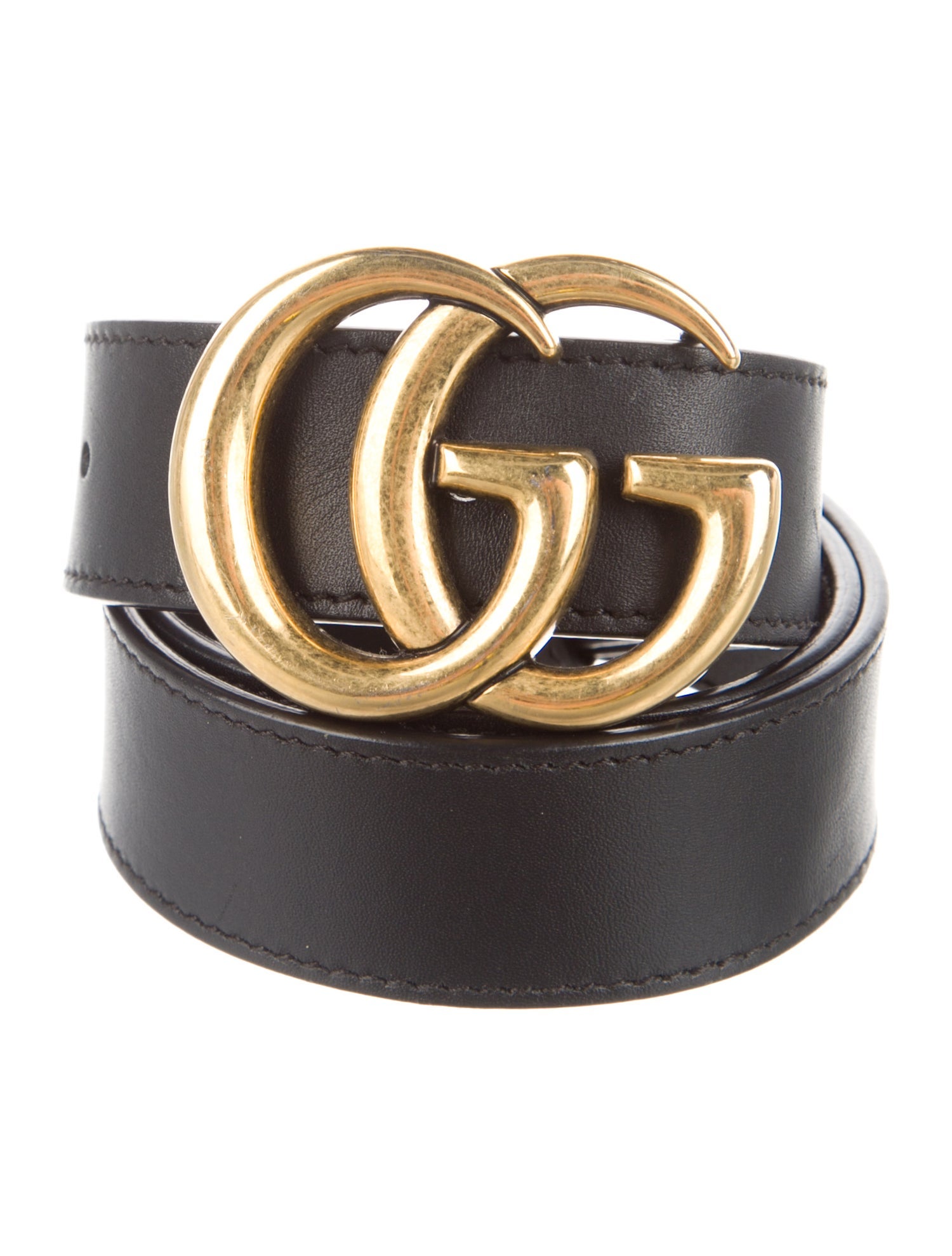 Gucci Double G Logo Leather Belt