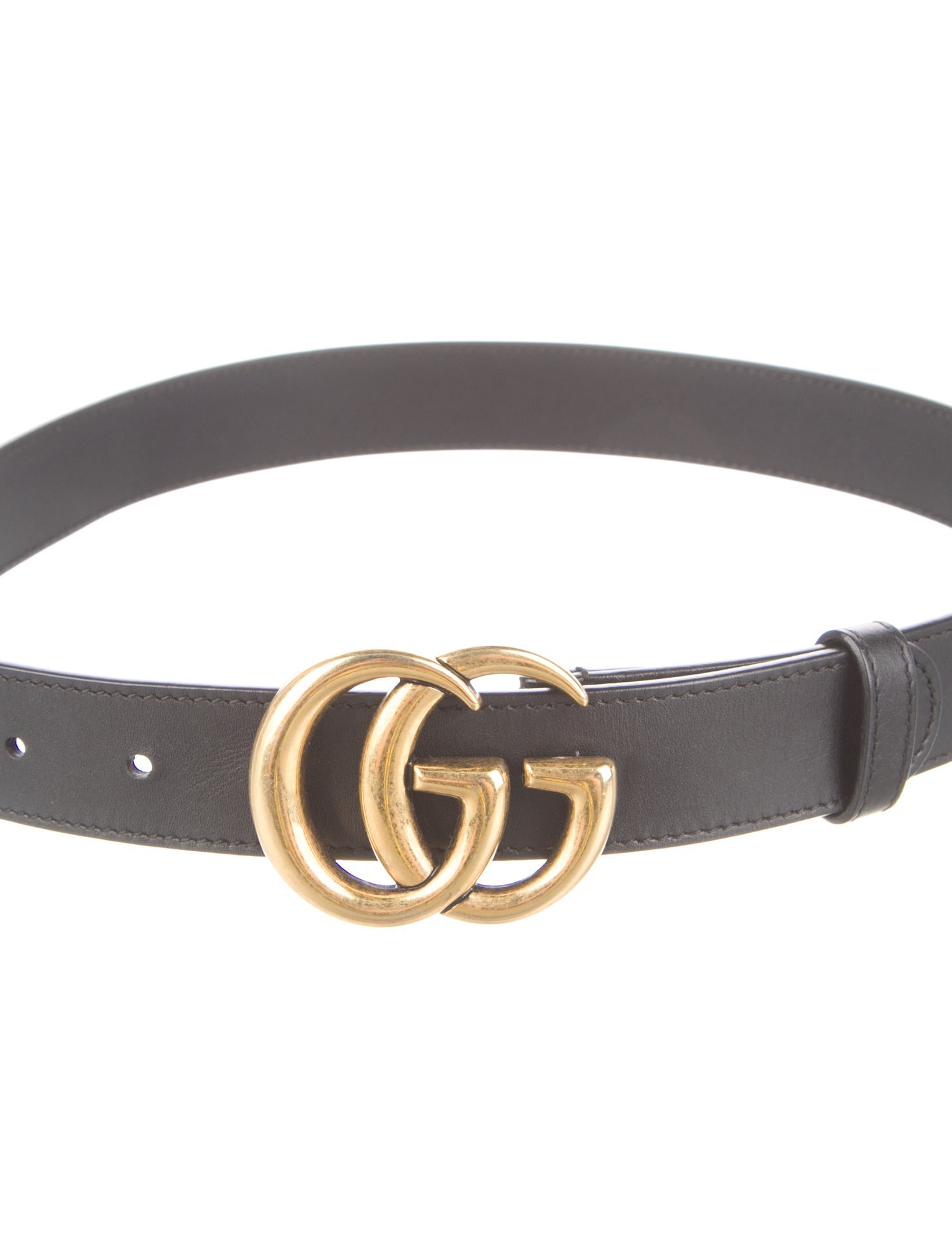 Gucci Double G Logo Leather Belt