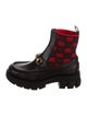 Gucci Leather Printed Combat Boots