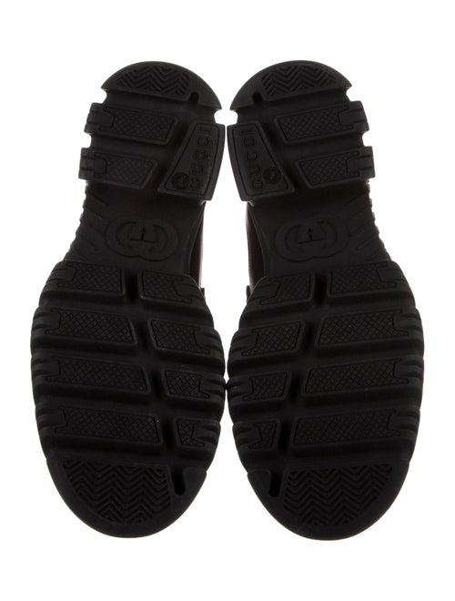 Gucci Leather Printed Combat Boots