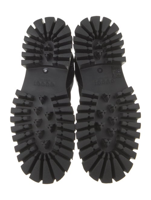 Gucci Canvas Leather Trim Embellishment Chelsea Boots