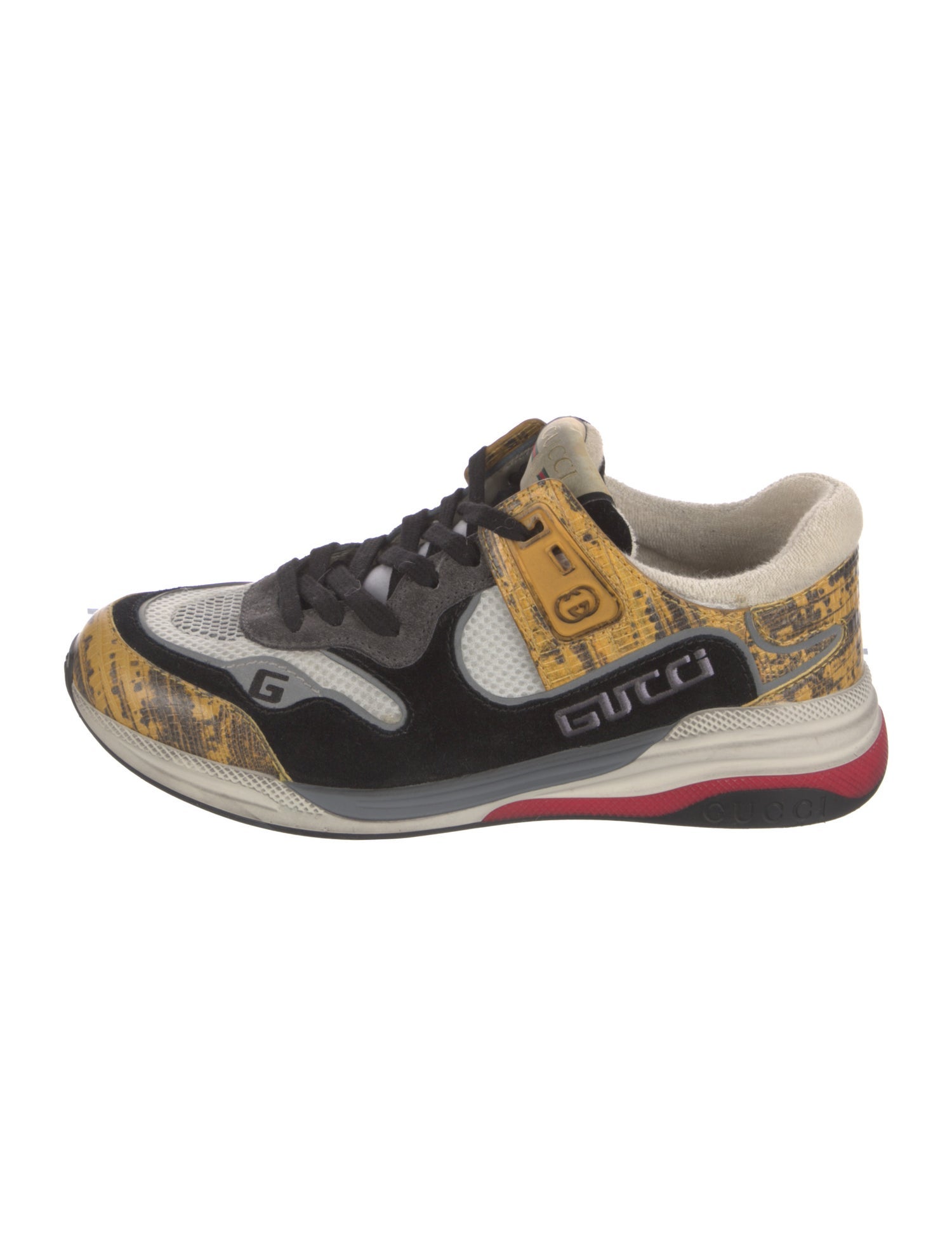スニーカー Gucci Gg Fabric And Suede Sneakers Gucci Suede Colorblock Pattern Sneakers - Black Sneakers