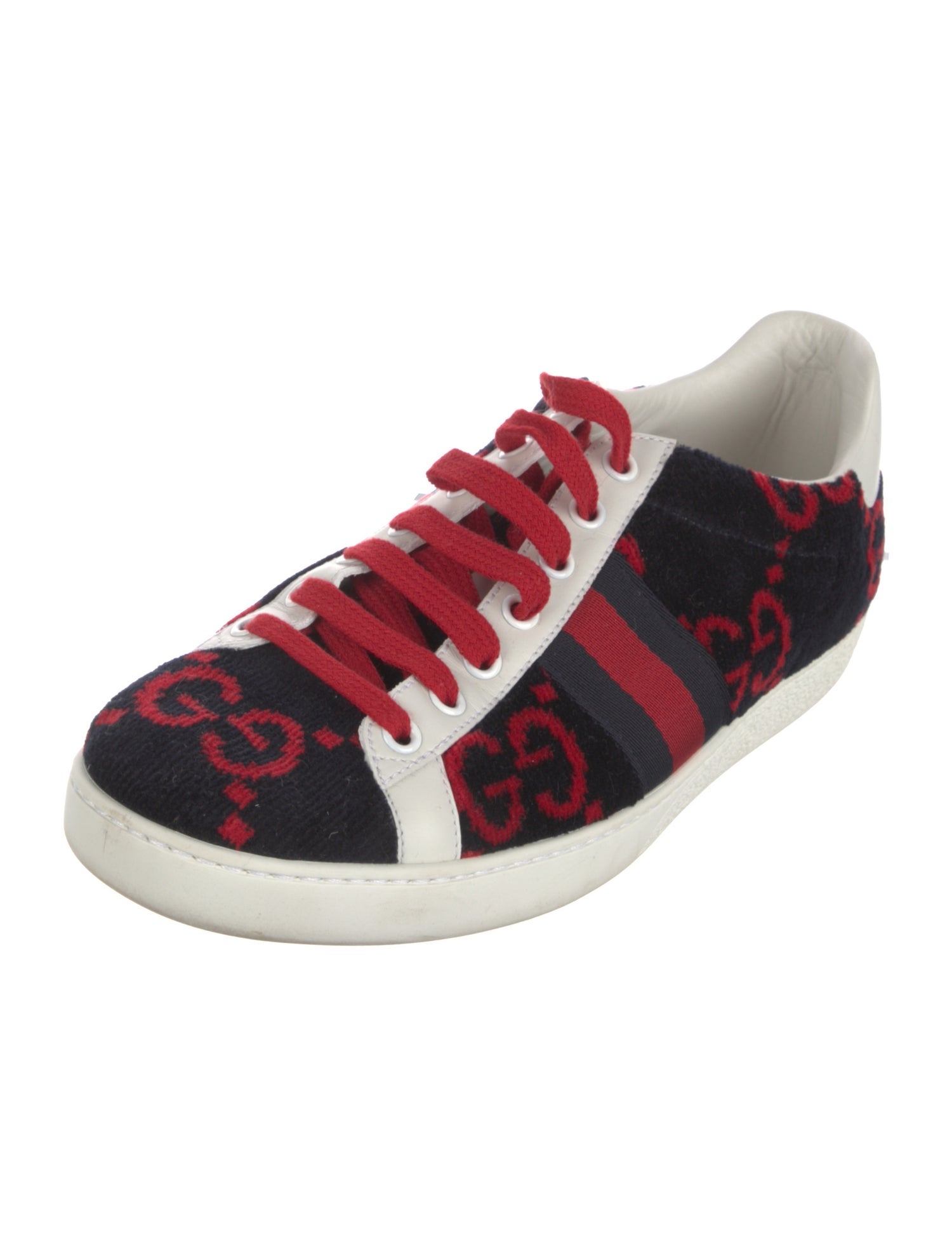 Gucci Sylvie Web Accent Velvet Sneakers