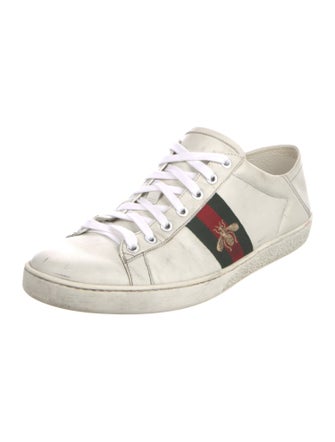 Gucci Web Accent Leather Sneakers