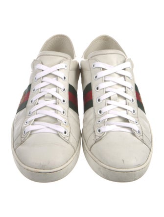 Gucci Web Accent Leather Sneakers