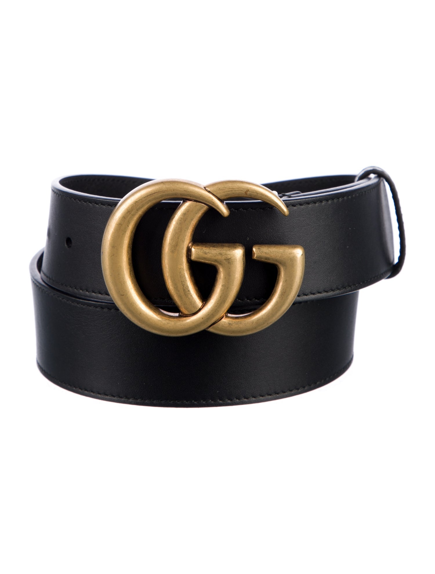 Gucci Double G Logo Leather Belt