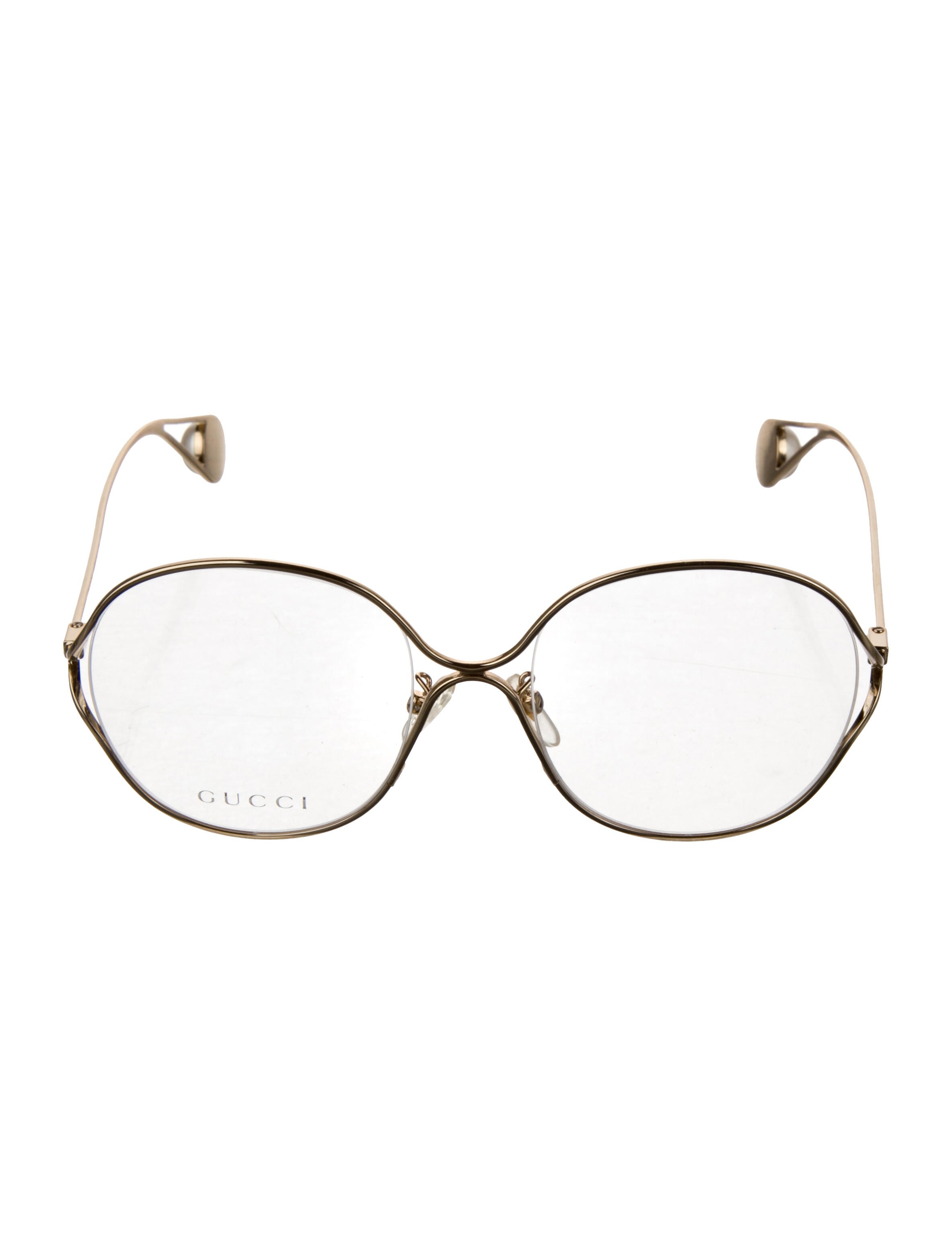 Gucci Faux Pearl Accents Oversize Eyeglasses