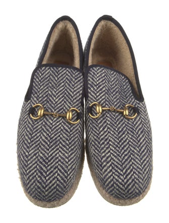 Gucci Wool Tweed Pattern Loafers