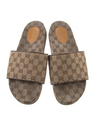 Gucci Running GG Logo Canvas Slides