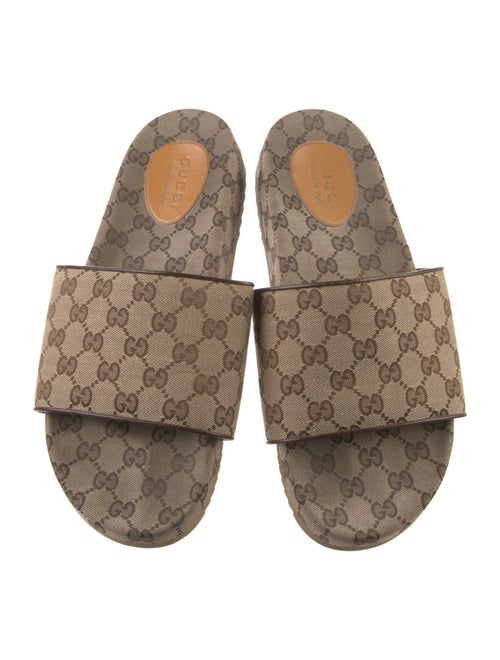 Gucci Running GG Logo Canvas Slides