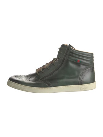 Gucci Web Accent Leather Sneakers