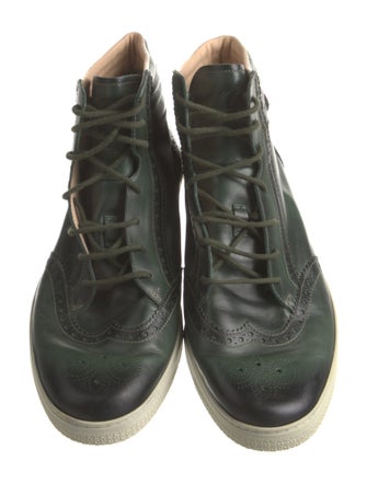 Gucci Web Accent Leather Sneakers