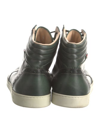 Gucci Web Accent Leather Sneakers