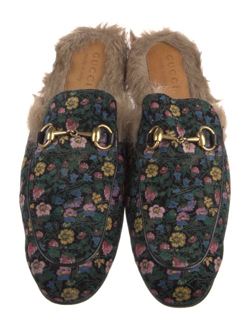 Gucci Horsebit Accent Printed Slippers