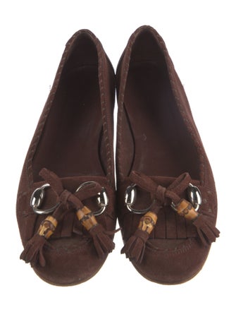 Gucci Horsebit Accent Suede Moccasins