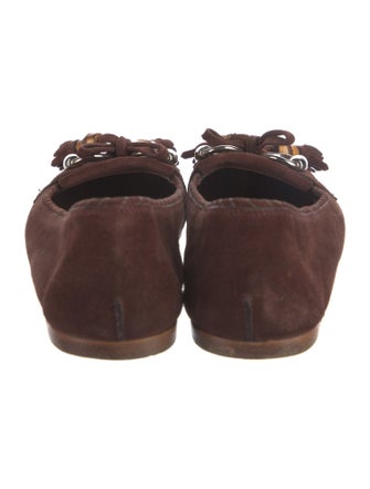 Gucci Horsebit Accent Suede Moccasins