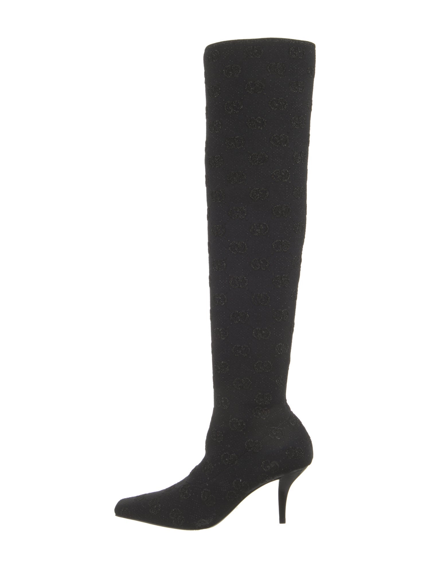 Gucci GG Logo Glitter Accents Sock Boots