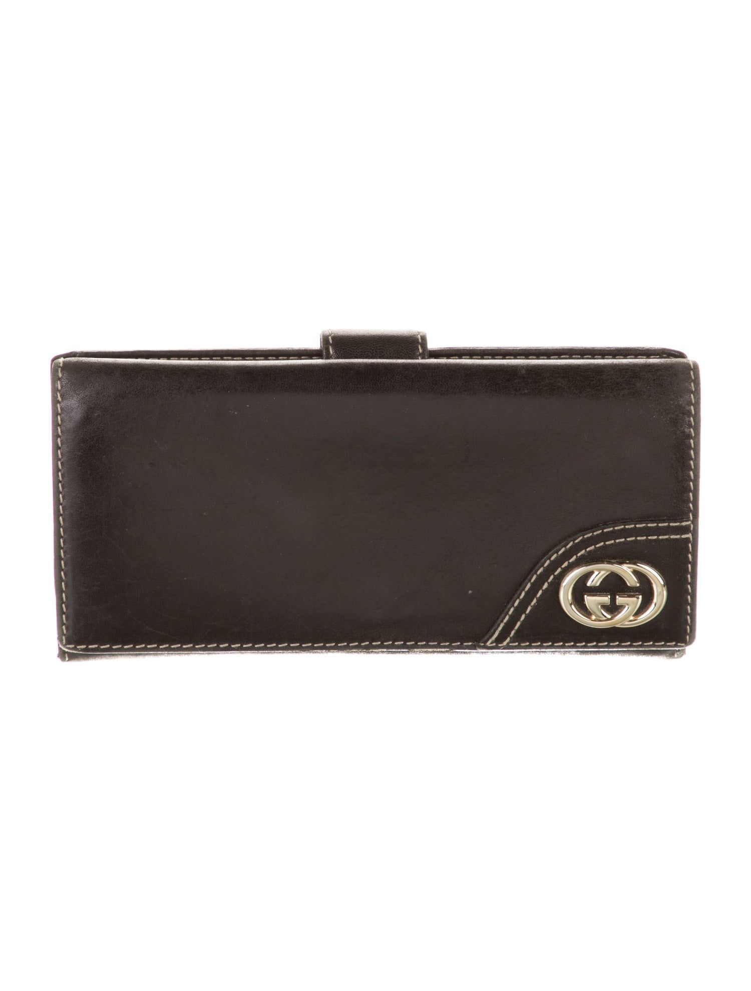 Gucci Interlocking G Logo Leather French Purse