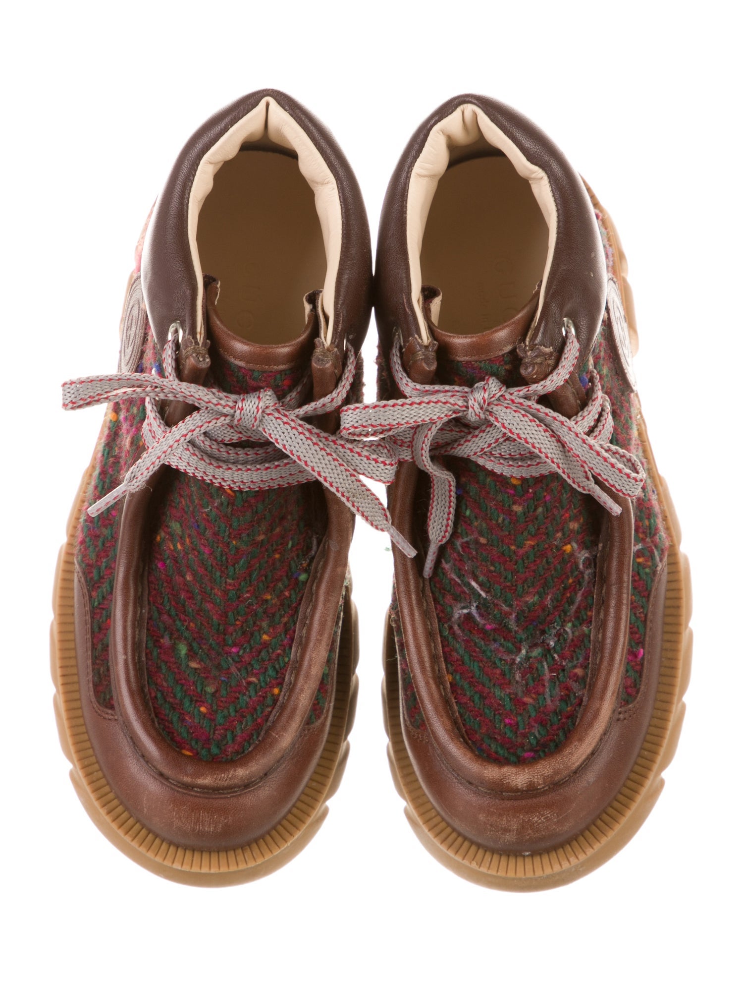 Gucci Kids' Crochet Leather Trimmed Boots