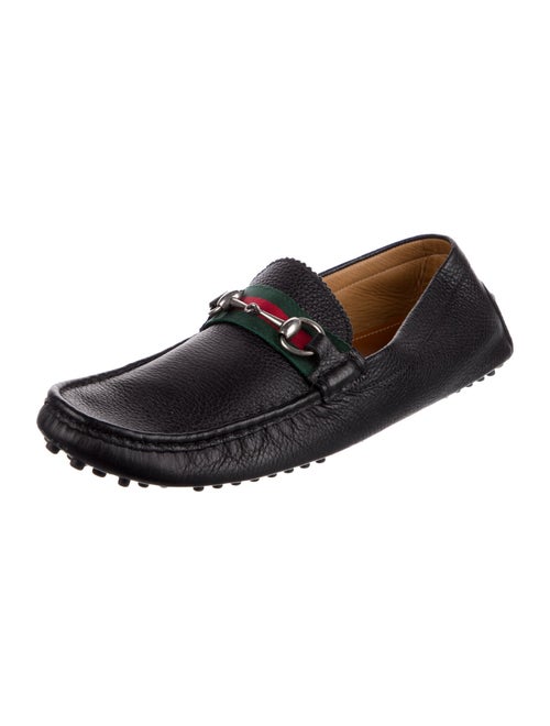 Gucci Web Accent Leather Drivers