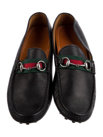 Gucci Web Accent Leather Drivers