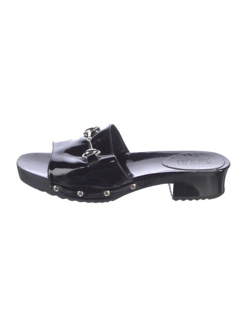 Gucci Horsebit Accent Patent Leather Slides