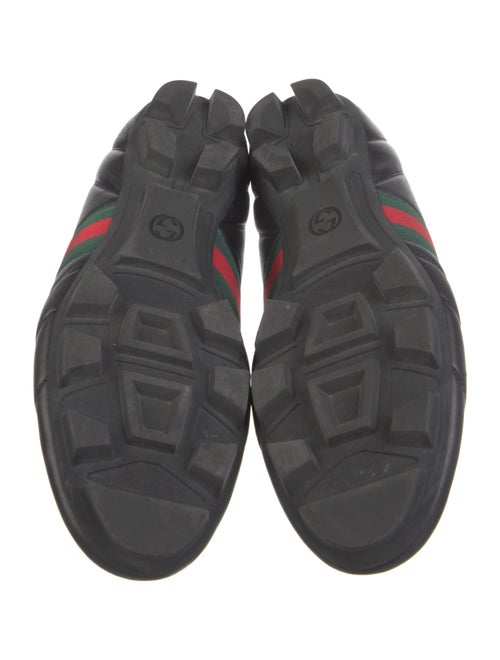 Gucci Web Accent Leather Loafers