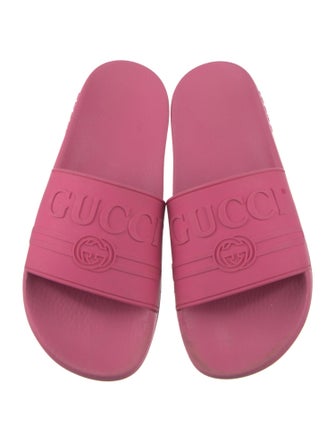 Gucci Interlocking G Logo Rubber Slides