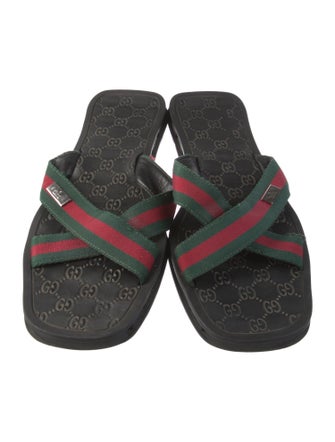 Gucci Web Accent Rubber Slides