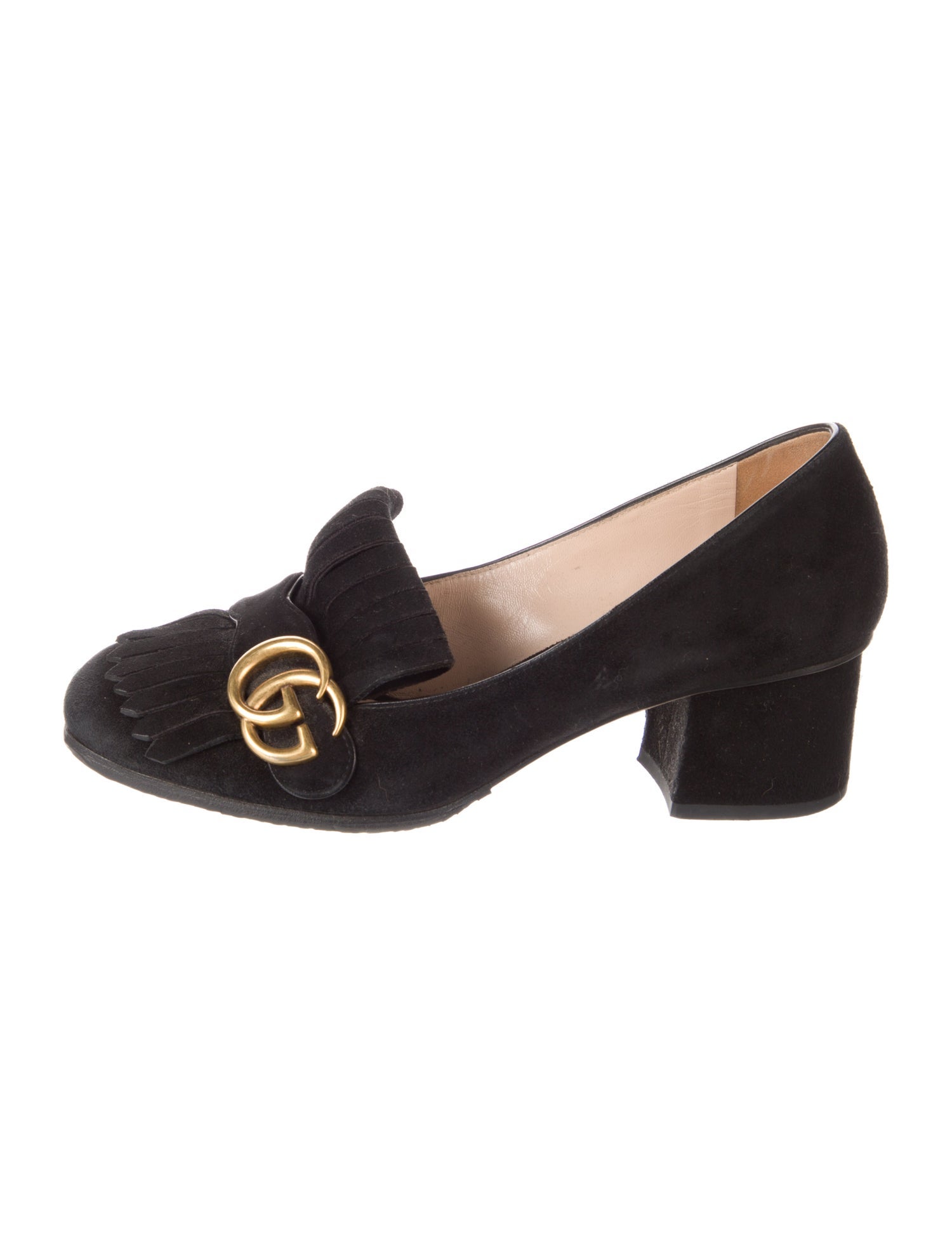 Gucci Double G Logo Suede Pumps